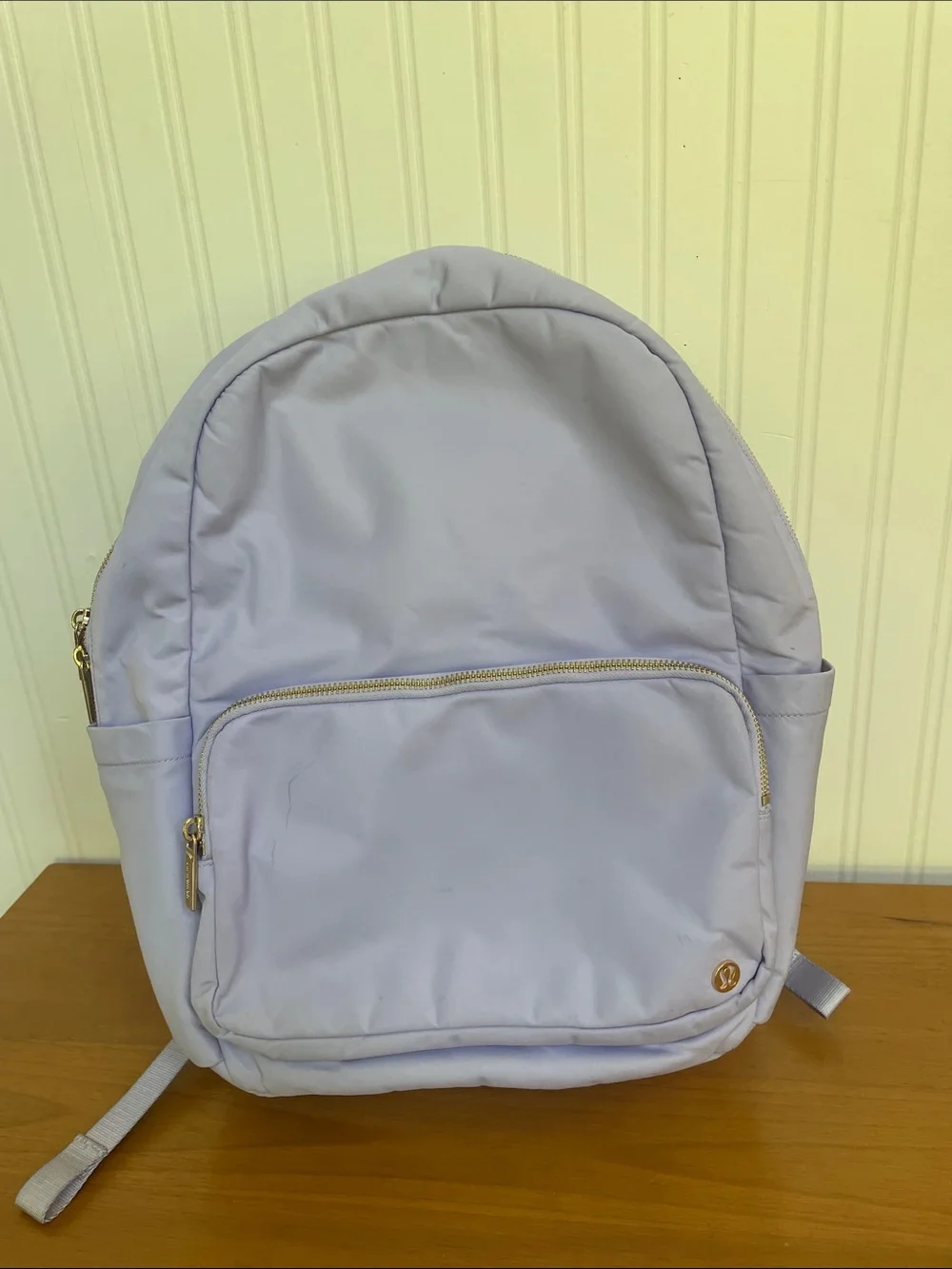 lululemon athletica Light Lavender Nylon Backpack with Gold Accents